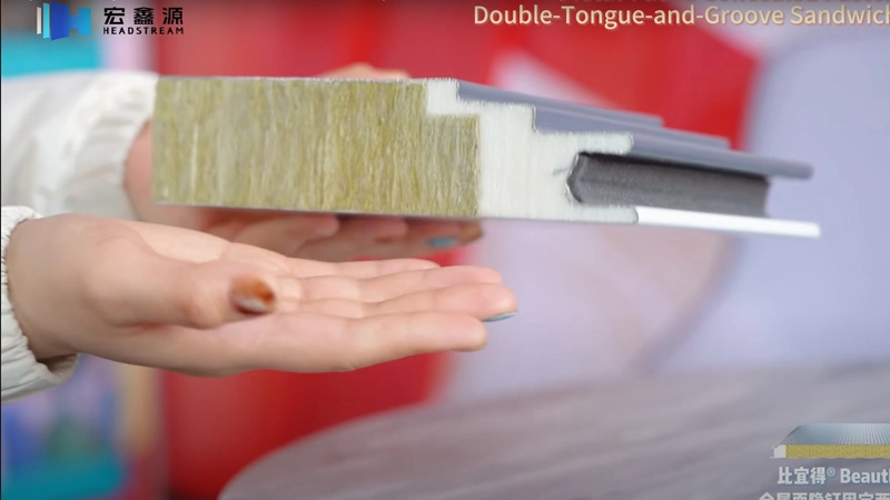 แผงแซนวิชขนหินปิดผนึกขอบโพลียูรีเทน-กันไฟและฉนวน